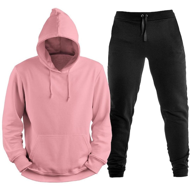 Conjunto Plus Size Blusão Moletom Canguru Com Capuz Liso